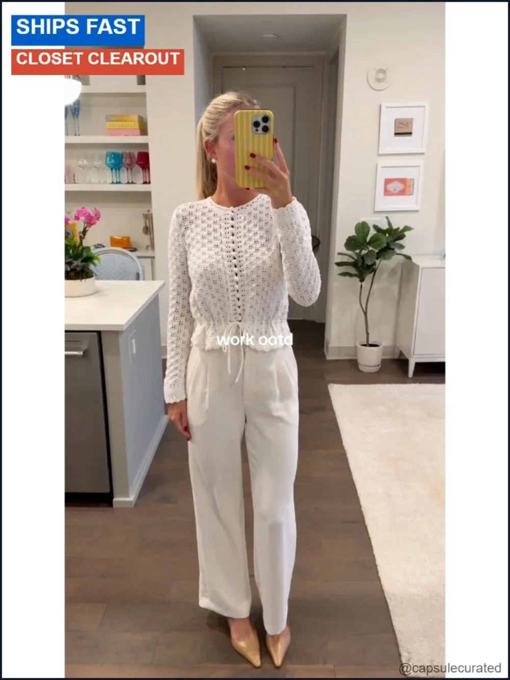 Womens Crochet Cardigan Long Sleeve Tie Front Lightweight Knit Sweater
